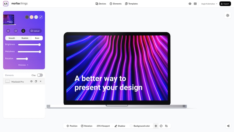 Interactive 3D device mockup builder