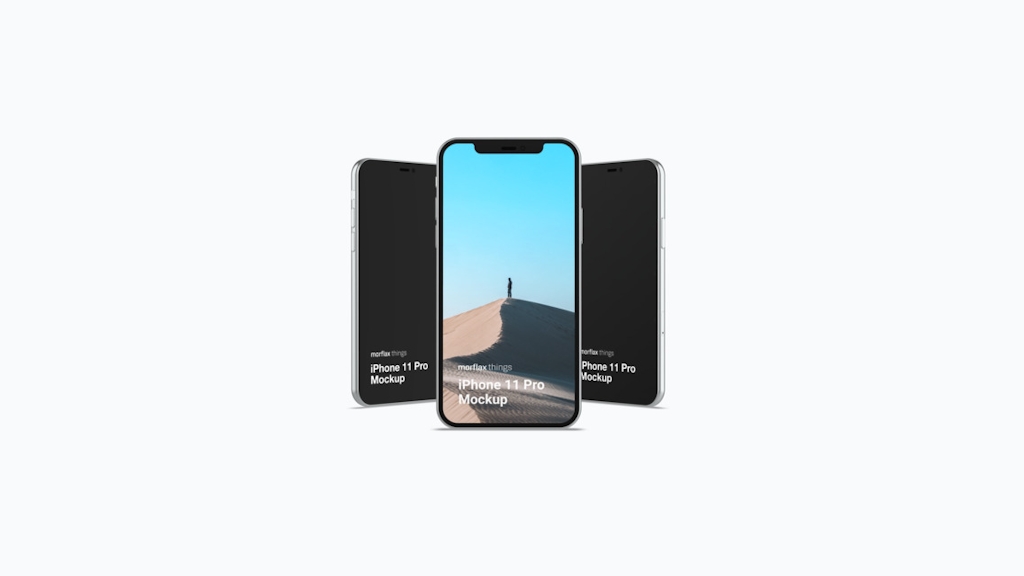 3D device mockups - phone in basic style