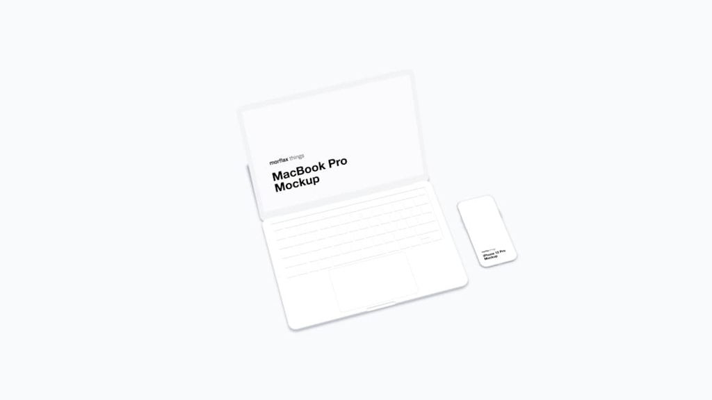 3D device mockups - notebook in clay style
