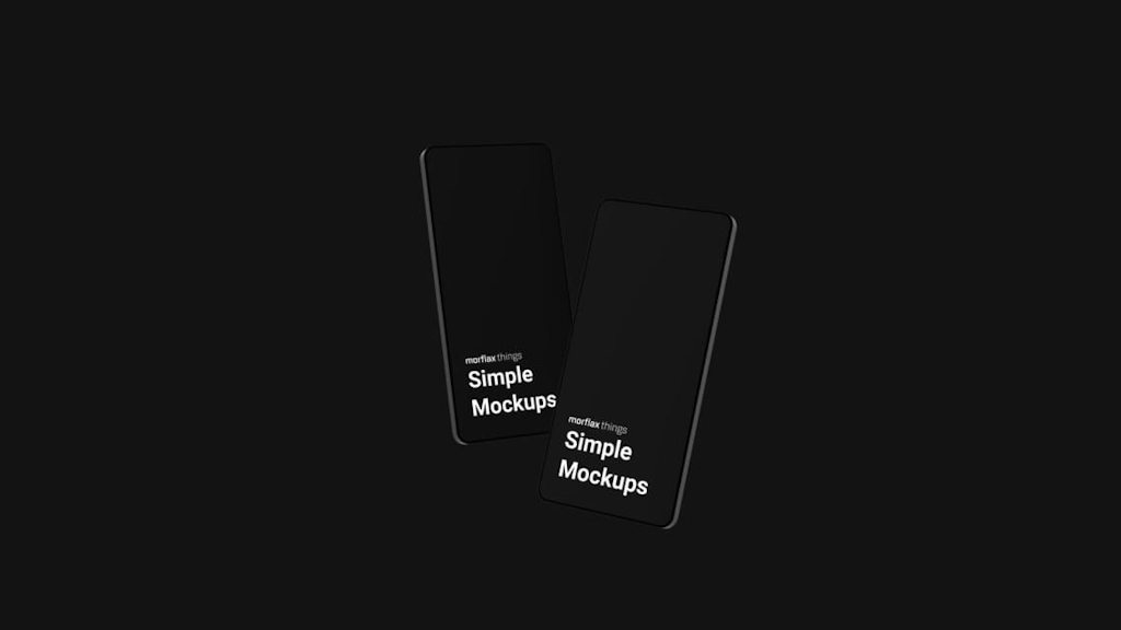 3D device mockups - phone in modern_black style