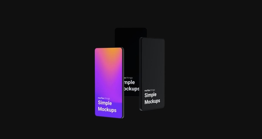 3D device mockups - phone in modern_black style